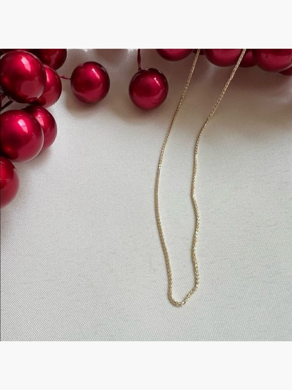 14k Solid Gold Wheat Chain Necklace 22 Inch 1mm By Tehrani Jewelry